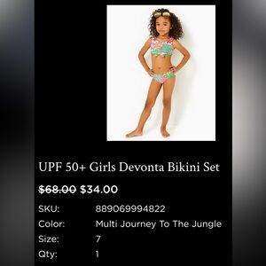 *BNWT* Girls size 7 Lilly Pulitzer Bikini